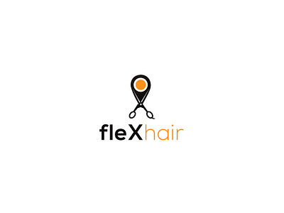 Flexhair esolz hair salon iconic illustration logo design professional salon simple typography vector