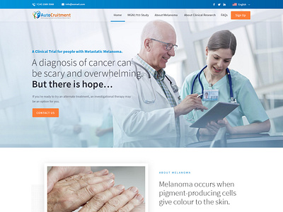 Auto Cruitment clinic clinical study digital design esolz landing page professional web design webpage design