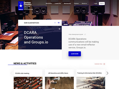 DCARA association design esolz esolzwebdesign illustration landing page professional radio web design web page