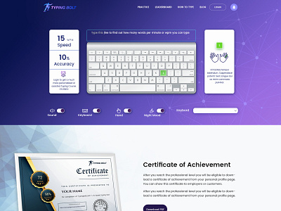 Typing Bolt clean esolz illustration professional typing test web design