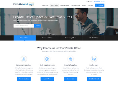 Executive Workspace clean esolz inner page office space professional simple web page deisgn