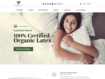 Plush Beds branding esolz large banner mattress web design website