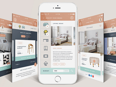 MockUp Studio app design furniture icons interior mobile mockup studio