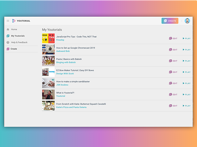 Youtorial - My Youtorials app app design desktop app elearning learning ui ux video vue vue.js youtorial youtube
