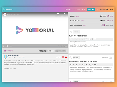 Youtorial - Create & Edit Screen