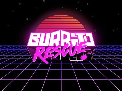 Burrito Rescue - Synthwave Exploration 80s brand burrito burritorescue logo moodboard sci fi synthwave