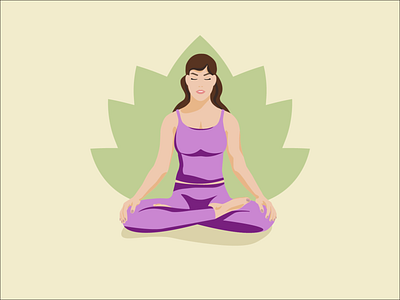 Yoga Lotus body fit fitness girl graphic design health illustration lady lotus poster sport yoga