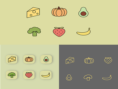 line icons style healthy food