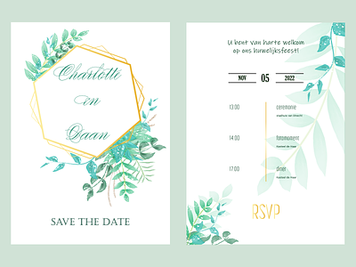 Wedding invitation card Rustic style bemine bride card country couple design eco graphic design green illustration invitation justmarried married nature rustic wedding