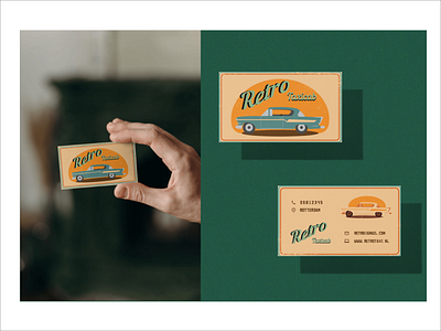 Business card in retro style.