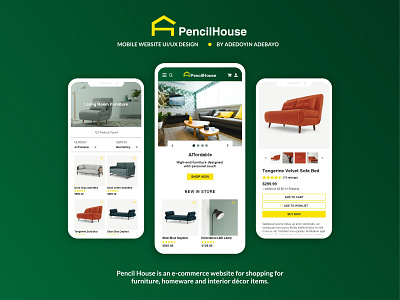 Pencil House furniture e-commerce website - Mobile UI Design adobe xd ecommerce website product design ui ui design user experience design user interface design ux design web design website design