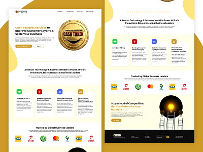 CashToken Business Portal Landing Page UI Design adobe xd product design ui design user experience design user interface design ux design