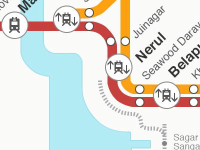 Map of Mumbai Transport for a Transit App interaction design mobile design visual design