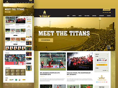 Khulna Titans Website Design concept cricket website planning website website design