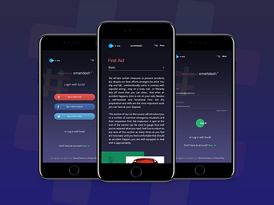 Smartdesh: First Aid Training Apps apps login page mobile applications mobile apps mobile ui design registration page ui design web design