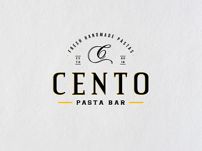 Cento Pasta Logo bold logo brand identity illustration logo logo design pasta logo pasta logo design