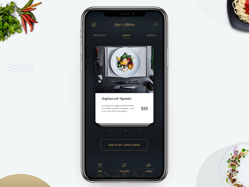 Lisa S Kitchen With Food Card By Faruque E Azam On Dribbble   Lisa S Kitchen With Food Card 