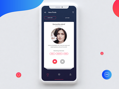 Profile Card card view ios app mobile app profile card profile design social app ui design