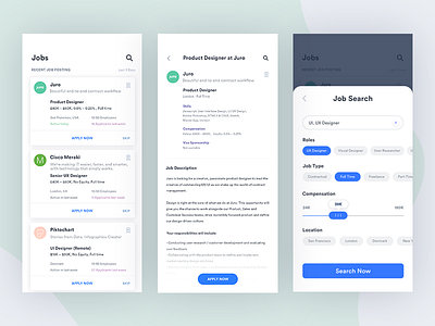 Job Applications for iOS app ios ios app design job app jobsite ui designing