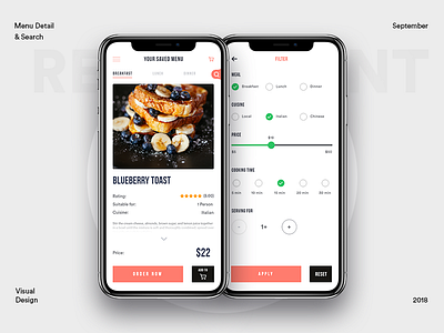 Restaurant Menu Exploration with Filter app concept app design filtering ios mobile ui restaurant app search ui ui design ux ux design