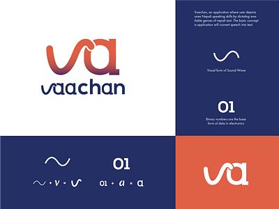 Vaachan Logo Design blue concept design illustraion logo logotype tech logo ui vector