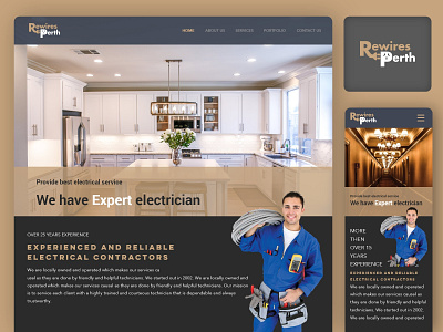 Electrician Company Website concept design development electric electric landing page electrician graphic design illustration ui user interface ux vector web web design web layout webiste design