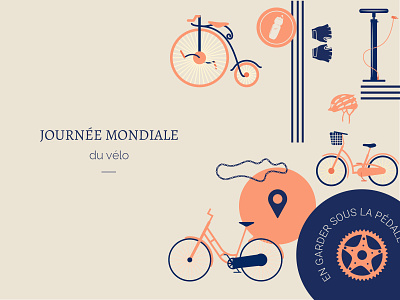 La journée mondiale du vélo bike bikes branding concept conception graphique creation design journée mondiale ui velo