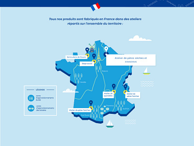 Zoom sur la carte de lustucru animation design mape web