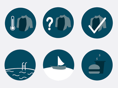 H2open Icons boat design food icons pool swim swimming wetsuit