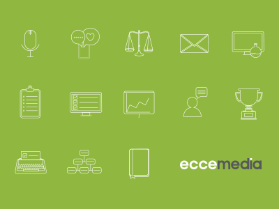 Redesign of Ecce Media Guidelines Icon blog design email goal icon list structure tone typewriter