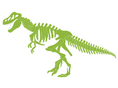 National Fossil day 12th October animal cartoon dinosaur fossil illustration