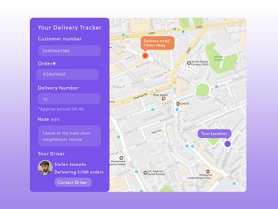 Daily UI #020 - Location Tracker day 20 delivery location location map location tracker map ui 020 ui 100