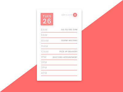 Daily UI #071 - Schedule 071 daily ui date plan schedule ui ui 071 ui 100