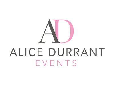 Alice Durrant Events Logo brand identity events icon ident initial logo professional