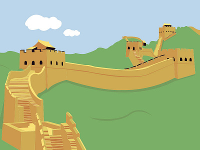 The Great wall of china great wall of china illustration scene tourist world