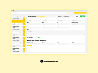 Panther Business Management (Client Detail) Desktop UI Design