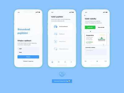 OSP Insurance Comparator App Mobile UI Design