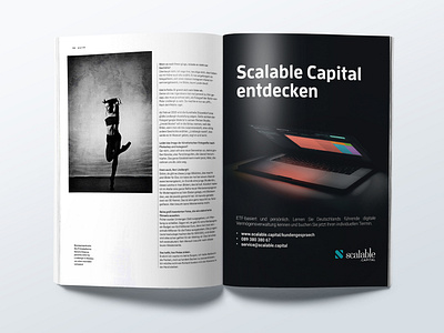 Magazine advertising advertising brand design investments print typography