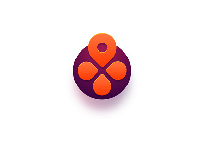 Logo Design Client: Buy Your Space branding location logo orange pin purple real estate violet