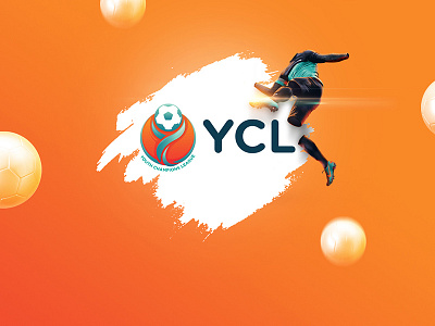 Branding for YCL (Youth Champions League) branding football jersey logo orange soccer teel