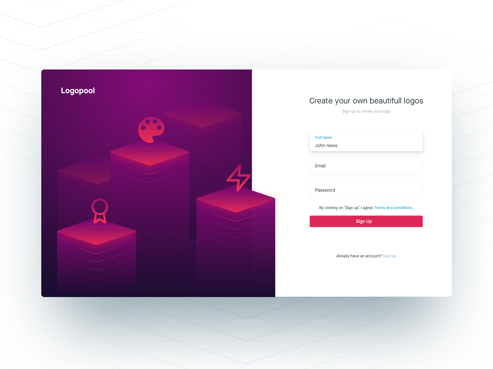 Sign up ui by Santhanu Mohan on Dribbble
