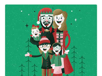 Farro Family Christmas Card 2020 christmas christmas card cute family family christmas card farro holiday holiday card retrosupply co snow trees