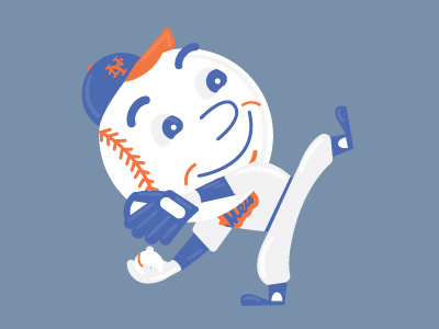 New York Mets Team Mascot Mr. Met Running Logo Patch