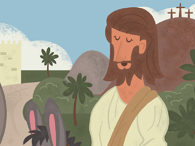 Easter WIP bible christian cross donkey easter jesus kids bible mountain tree