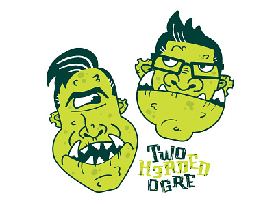 Two heads are better than one branding gaming ogre podcast twitch two headed ogre