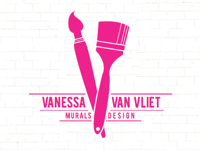 Vanessa Logo Comp 2 boxes brush logo paint pink vanessa