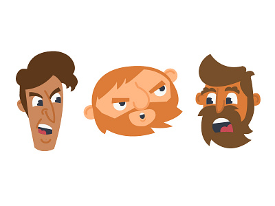 Heads Up beards cartoon characters character design illustrations trackers of truth