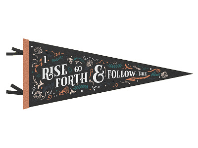 Pennant Floral Illustration bible floral follow thee lettering pennant rise go forth