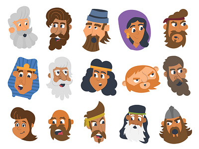 All the Heads bible bible characters cartoon bible illustration kids lit art moses noah trackers of truth