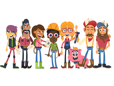 Gangs All Here barn bros character design kid lit art kidmin kids cartoon seedbedkids trackers